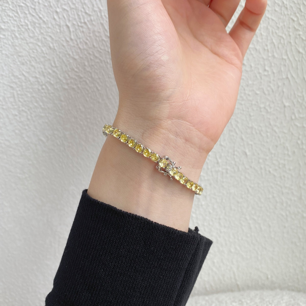 [Charm Aries Jewelry]Ornate Dazzling Round Cut Tennis Bracelet