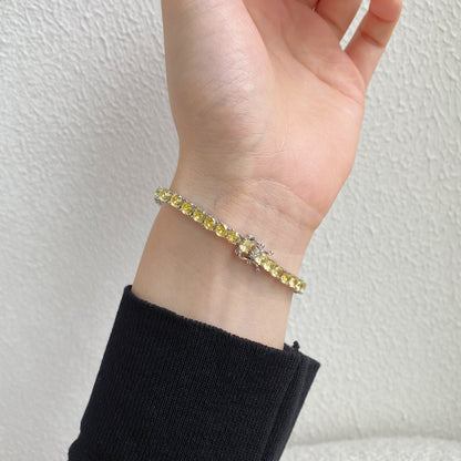 [Charm Aries Jewelry]Ornate Dazzling Round Cut Tennis Bracelet