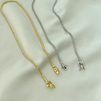 [Charm Aries Jewelry]Delicate Round Shape Tennis Necklace