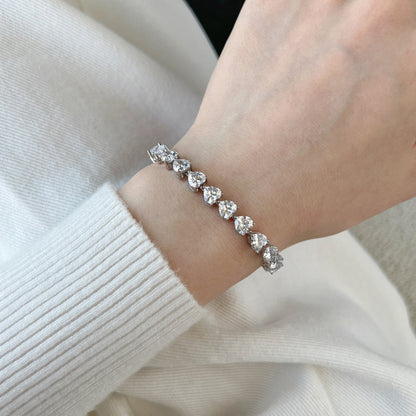 [Charm Aries Jewelry]0.75 Carat Elegant Romantic Heart Shape Lover Bracelet