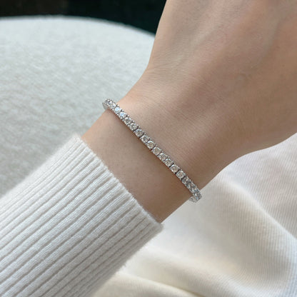 [Charm Aries Jewelry]Dainty Charming Round Cut Tennis Bracelet