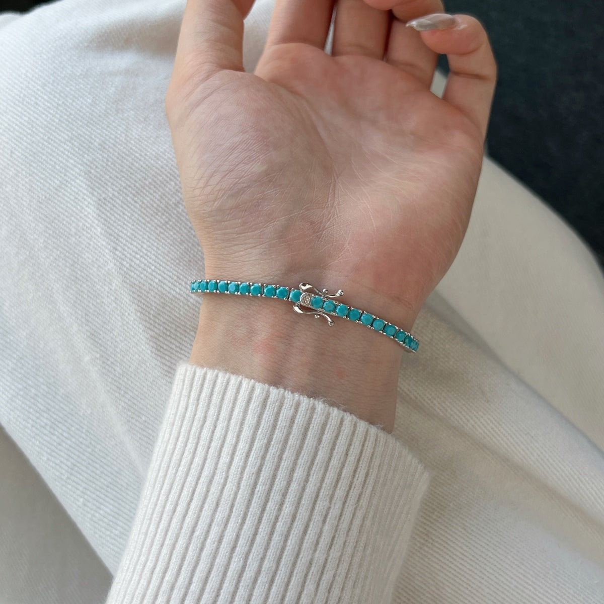 [Charm Aries Jewelry]Dainty Charming Round Cut Tennis Bracelet
