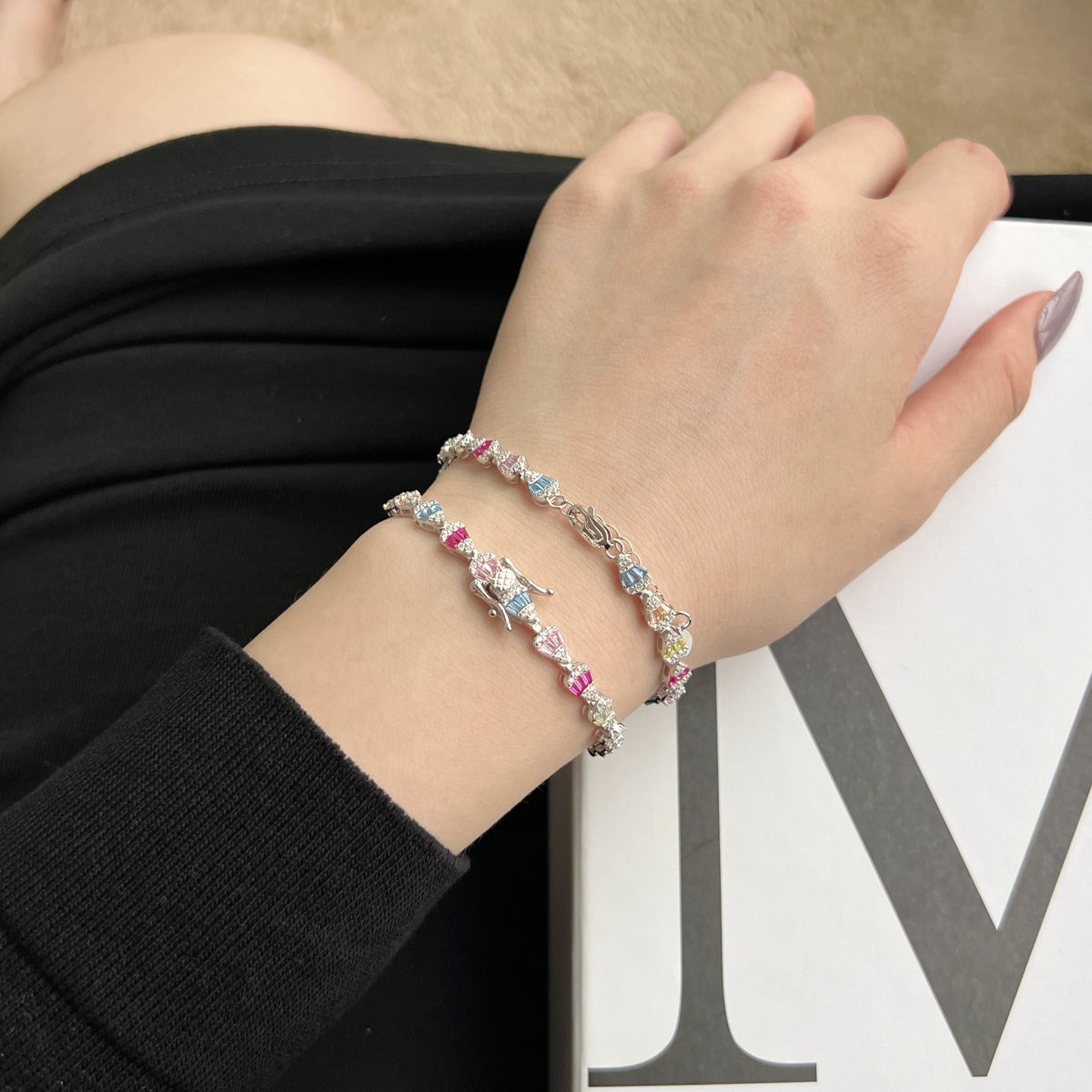 [Charm Aries Jewelry]Radiant Water Drop Shape Daily Bracelet