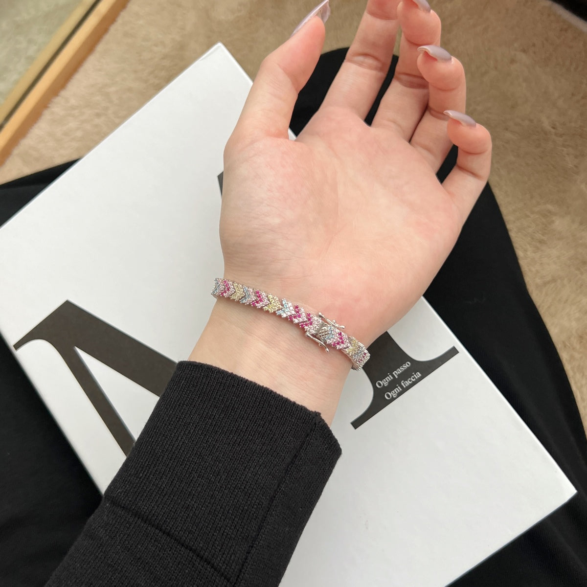 [Charm Aries Jewelry]Ornate Sparkling Round Cut Party Bracelet