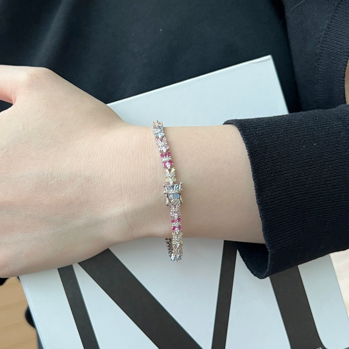 [Charm Aries Jewelry]Radiant Colorful Emerald Cut Party Bracelet