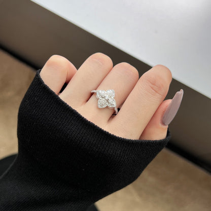 [Charm Aries Jewelry]Luxurious Colorful Flower Shape Banquet Ring