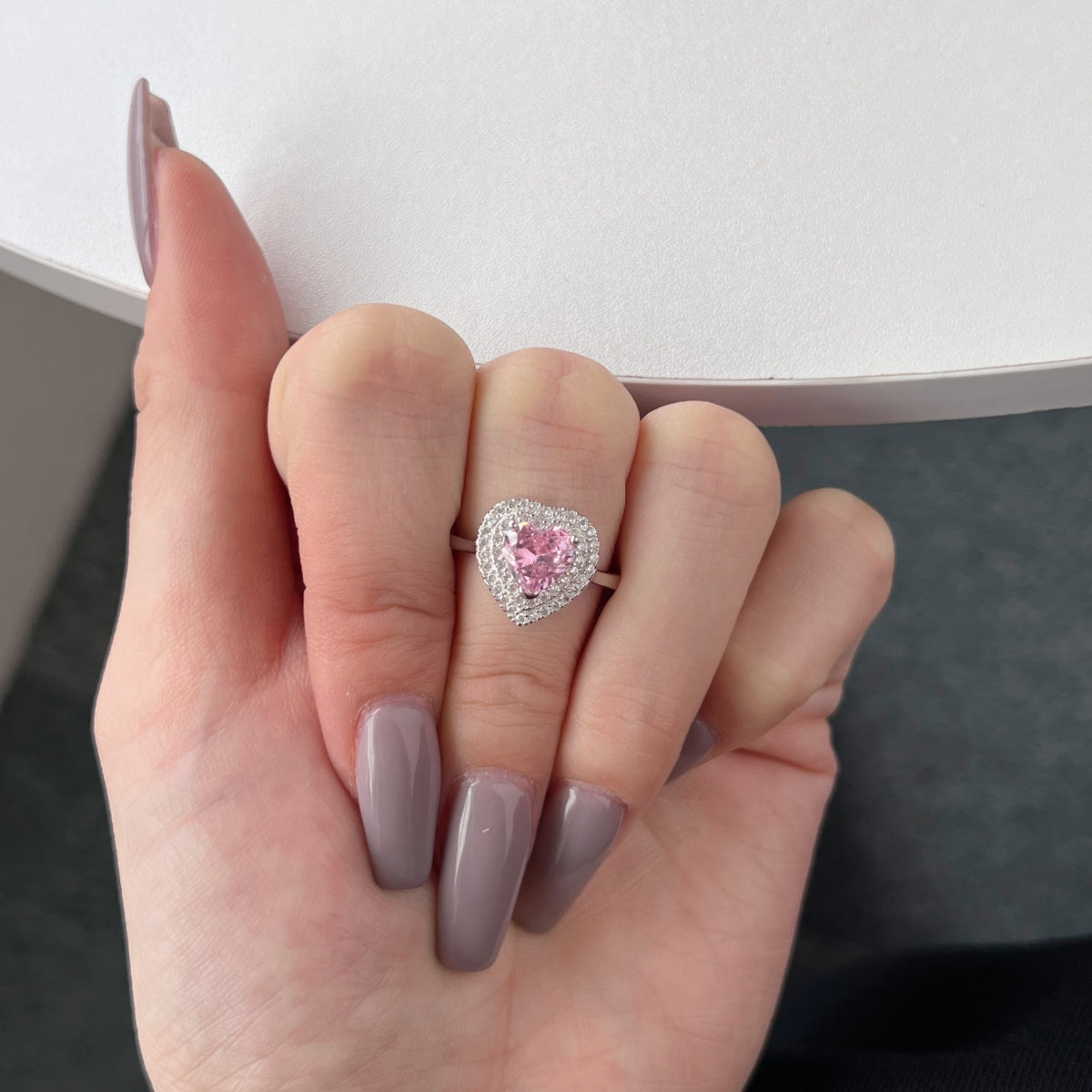 [Charm Aries Jewelry]Delicate Ebullient Heart Shape Wedding Ring