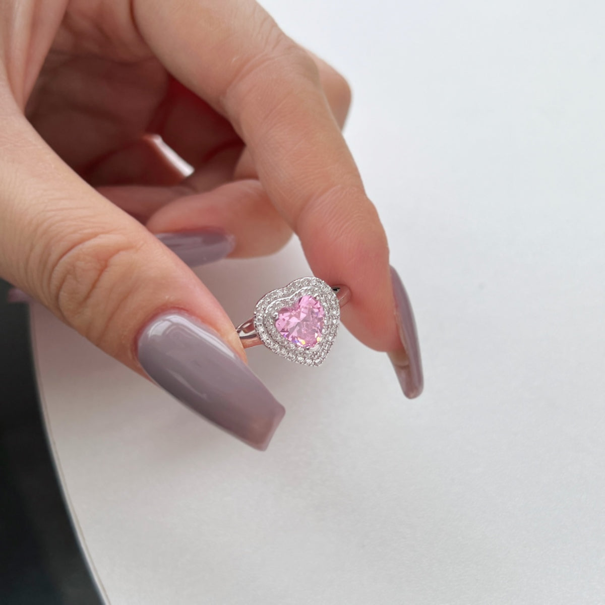 [Charm Aries Jewelry]Delicate Ebullient Heart Shape Wedding Ring