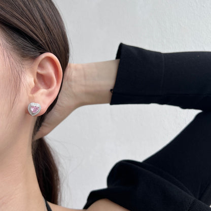 [Charm Aries Jewelry]Dazzling Heart Shape Lover Earrings