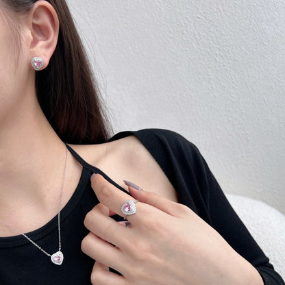 [Charm Aries Jewelry]Dazzling Heart Shape Lover Earrings