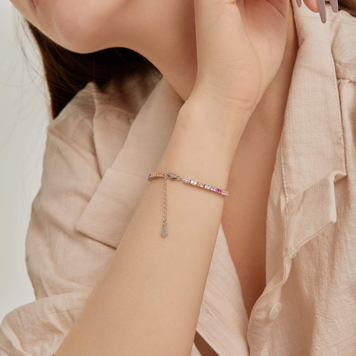 [Charm Aries Jewelry]Delicate Romantic Heart Shape Lover Bracelet