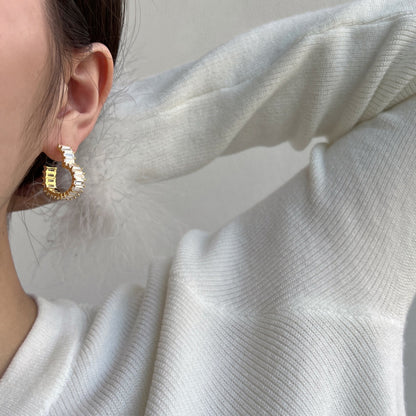 [Charm Aries Jewelry]Radiant Heart Cutout Earrings