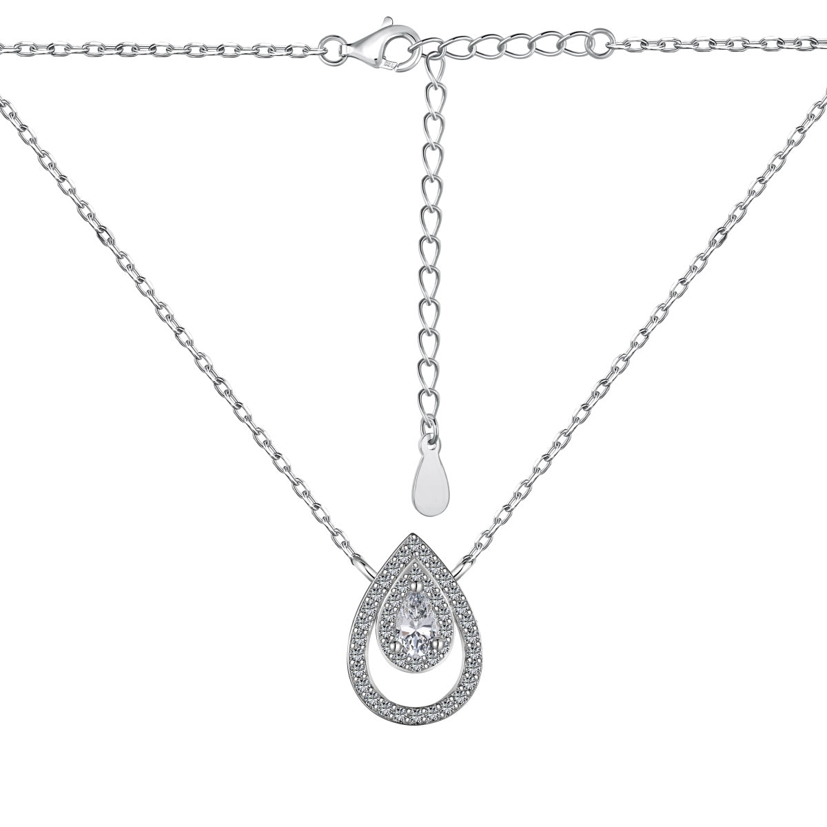[Charm Aries Jewelry]Sparkling Pear Cut Necklace