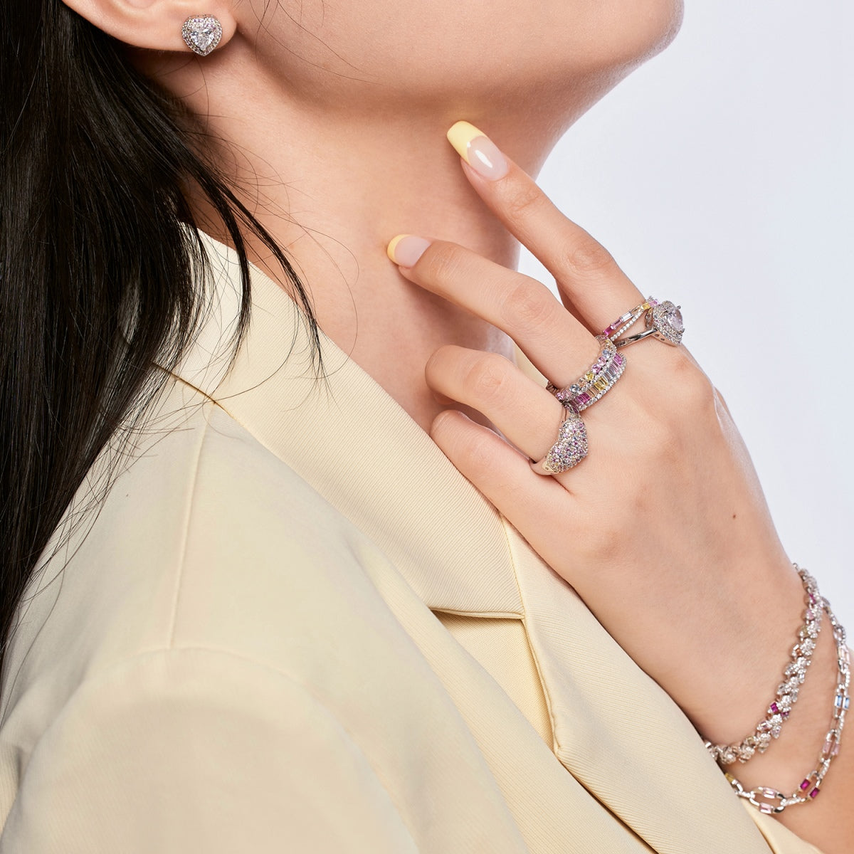 [Charm Aries Jewelry]Delicate Ebullient Heart Shape Wedding Ring