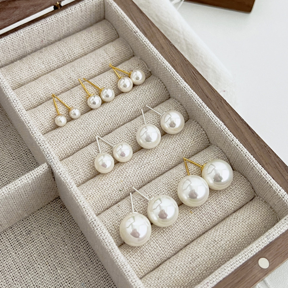 [Charm Aries Jewelry]Delicate Pearl Earrings