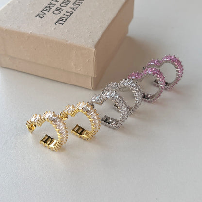 [Charm Aries Jewelry]Radiant Heart Cutout Earrings