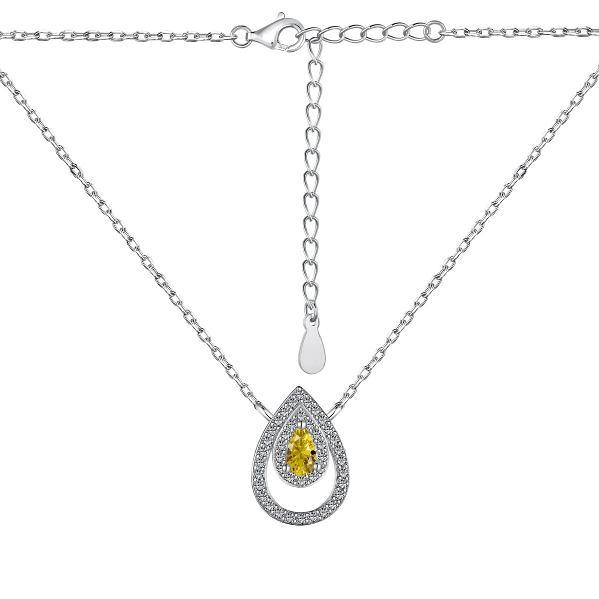 [Charm Aries Jewelry]Sparkling Pear Cut Necklace