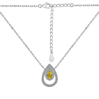 [Charm Aries Jewelry]Sparkling Pear Cut Necklace