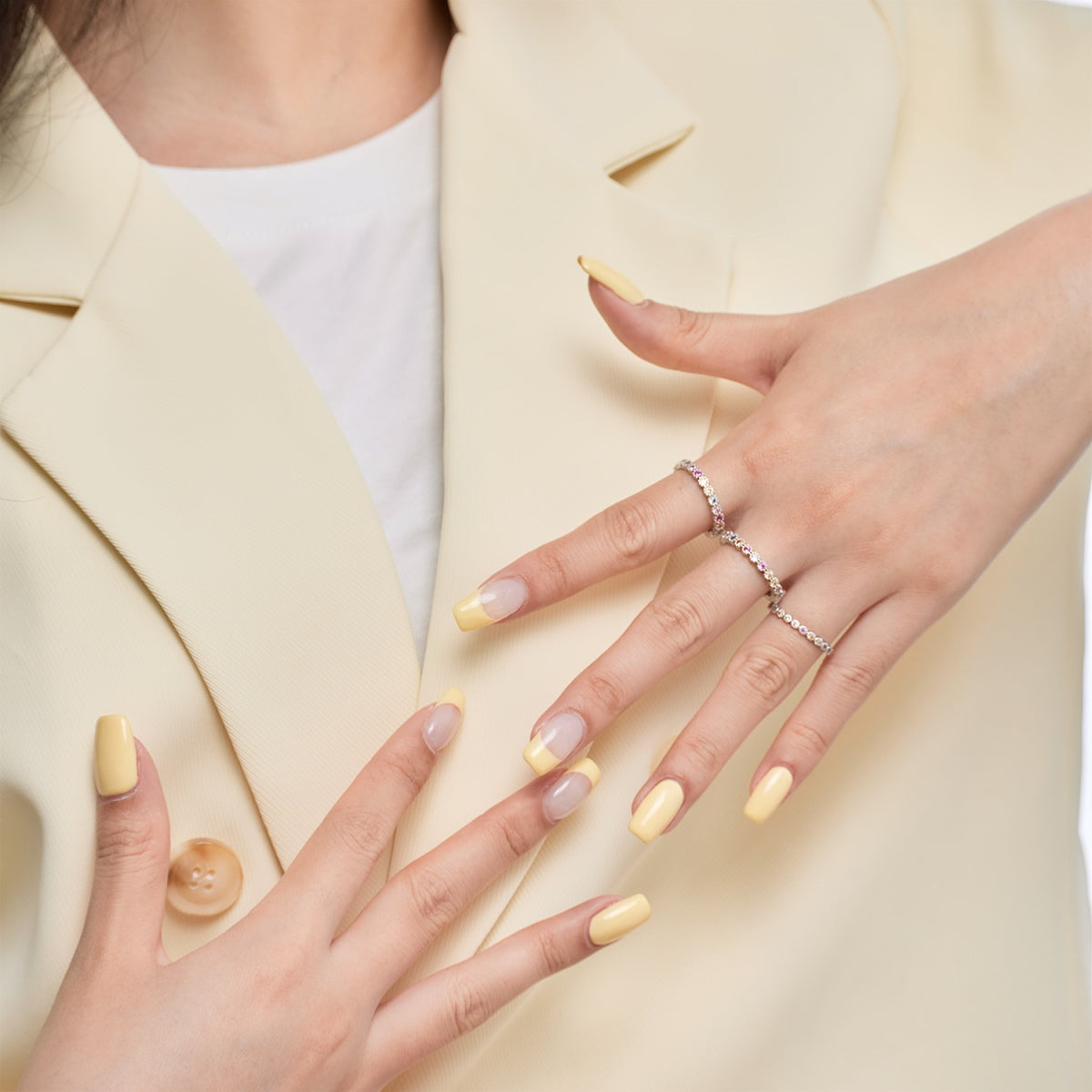 [Charm Aries Jewelry]Radiant Sparkling Round Cut Daily Ring