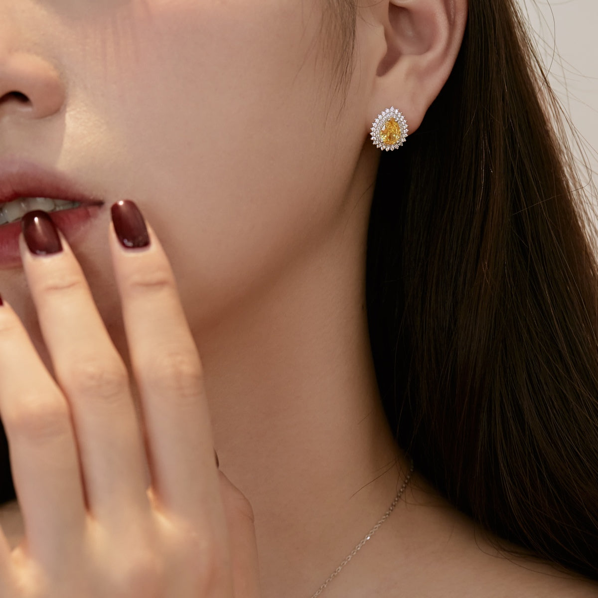 [Charm Aries Jewelry]Delicate Gorgeous Pear Cut Daily Earrings