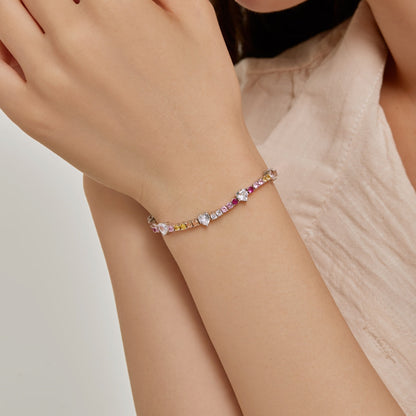 [Charm Aries Jewelry]Romantic Heart Shape Round Cut Lover Bracelet