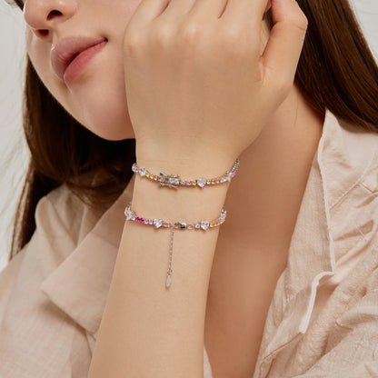 [Charm Aries Jewelry]Romantic Heart Shape Round Cut Lover Bracelet
