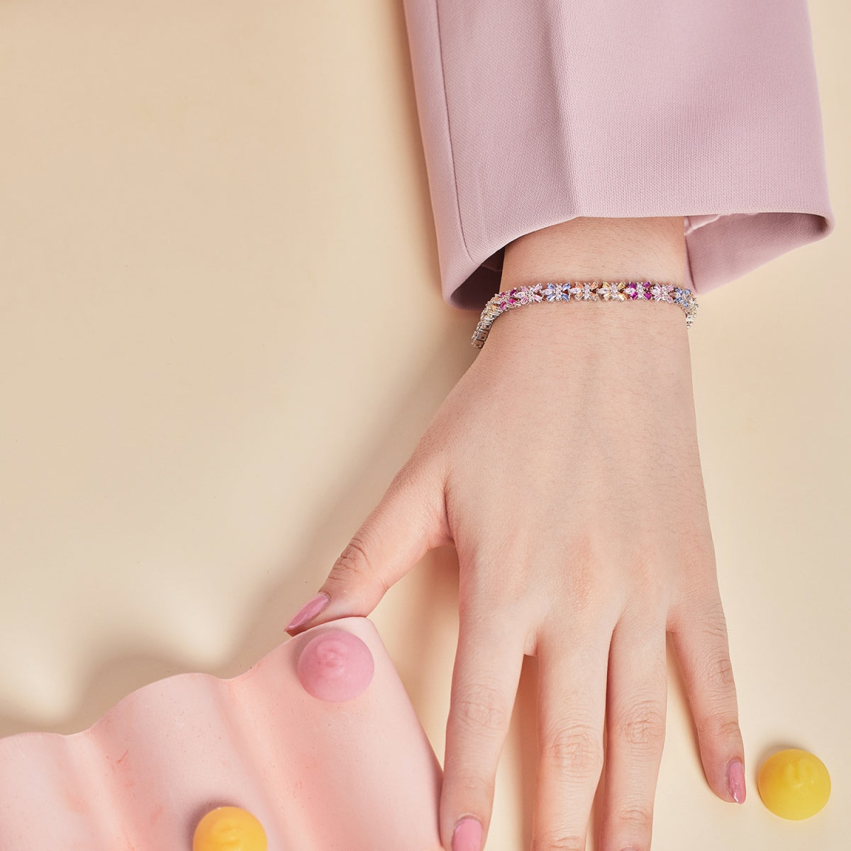 [Charm Aries Jewelry]Radiant Colorful Emerald Cut Party Bracelet