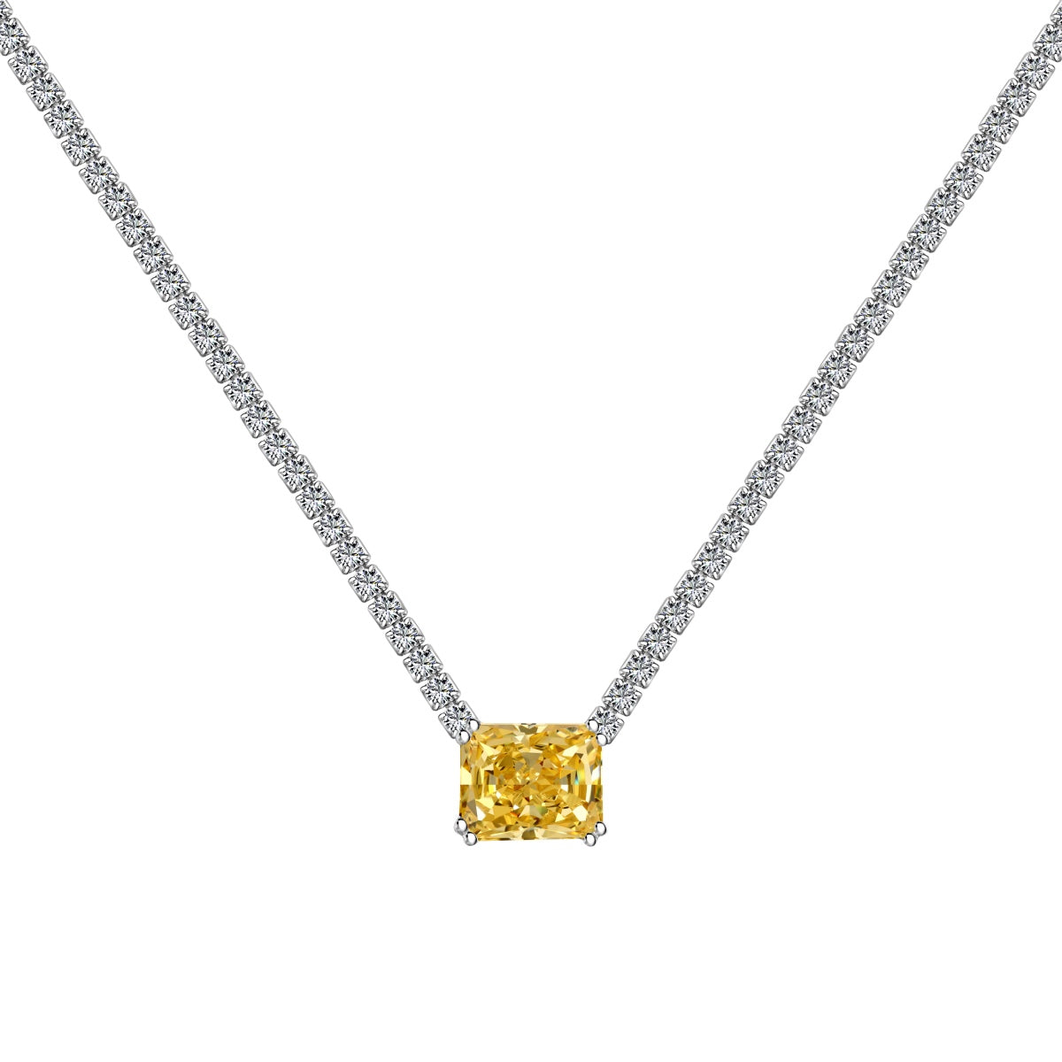 [Charm Aries Jewelry]4.0 Carat Elegant Radiant Cut Necklace