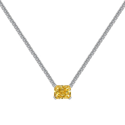 [Charm Aries Jewelry]4.0 Carat Elegant Radiant Cut Necklace