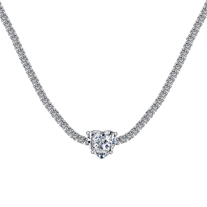[Charm Aries Jewelry]2.0 Carat Sparkling Tennis Heart Cut Necklace