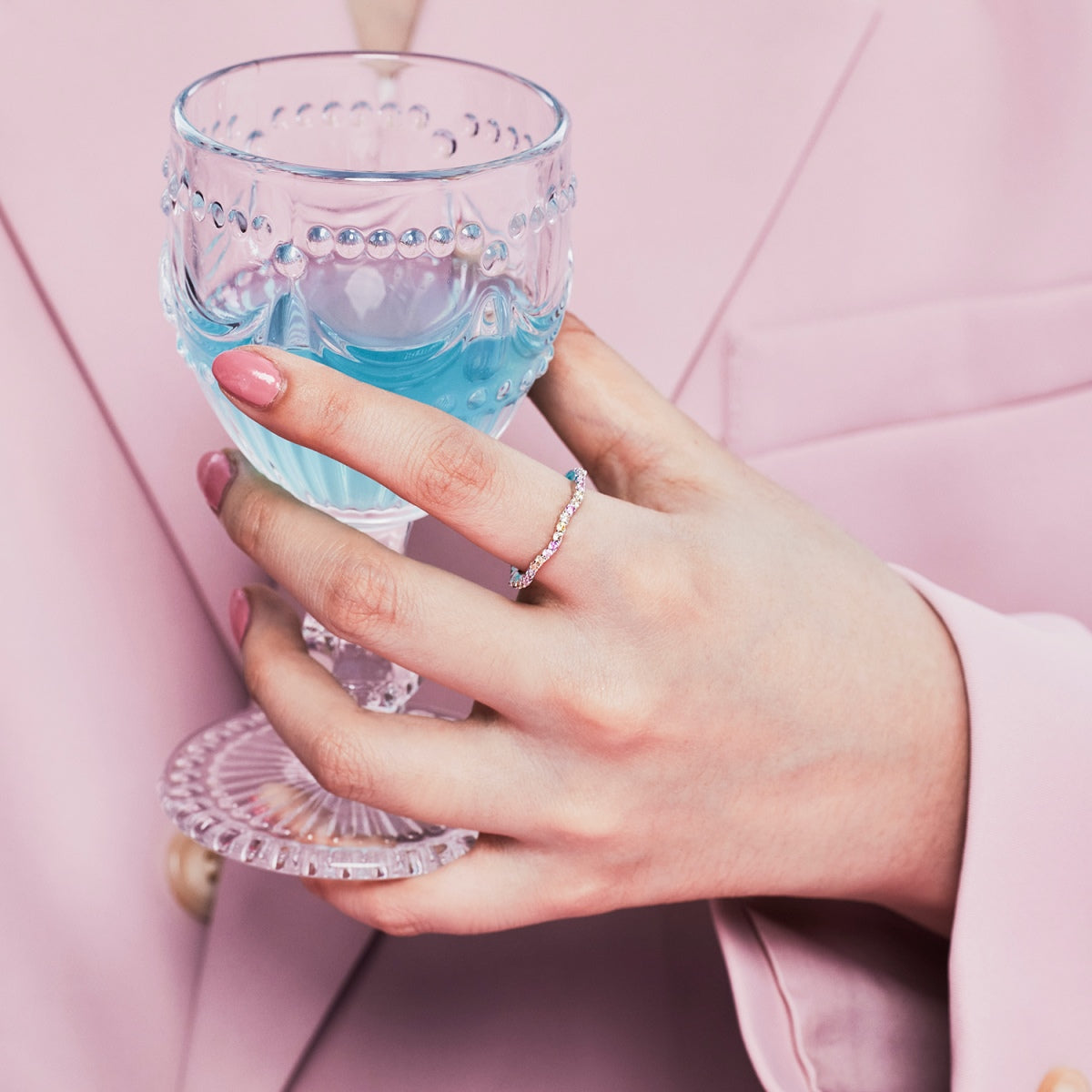 [Charm Aries Jewelry]Dainty Colorful Round Cut Party Ring