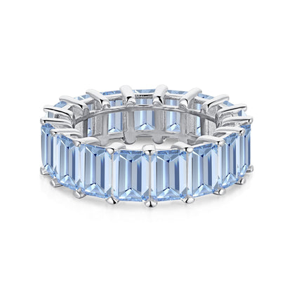 [Charm Aries Jewelry]0.75 Carat Elegant Emerald Cut Tennis Ring