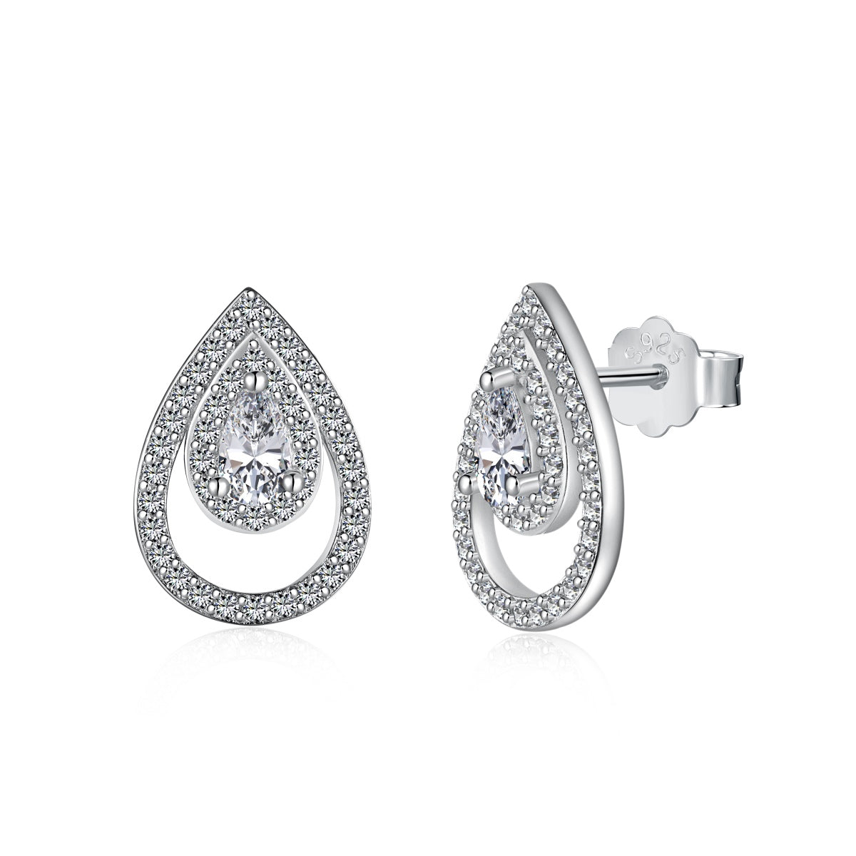 [Charm Aries Jewelry]Sparkling Delicate Water Drop Shape Daily Earrings