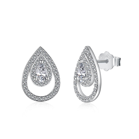 [Charm Aries Jewelry]Sparkling Delicate Water Drop Shape Daily Earrings