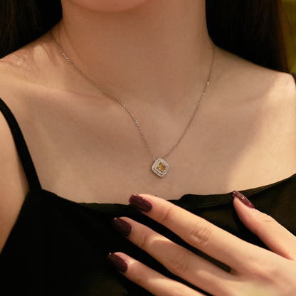 [Charm Aries Jewelry]Sparkling Asscher Cut Necklace