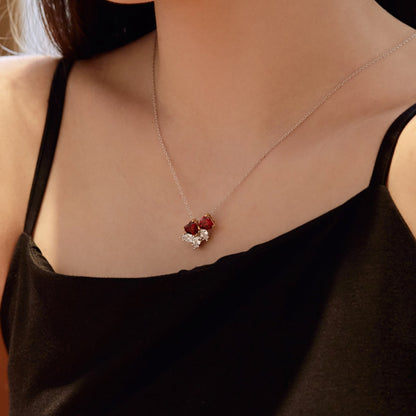 [Charm Aries Jewelry]Dainty Red Heart Necklace