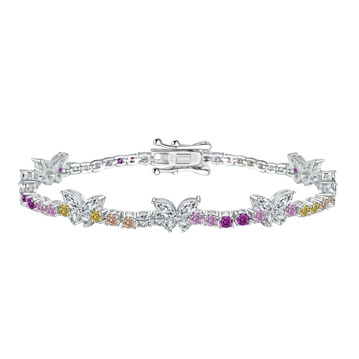 [Charm Aries Jewelry]Ornate Colorful Butterfly Shape Round Cut Daily Bracelet