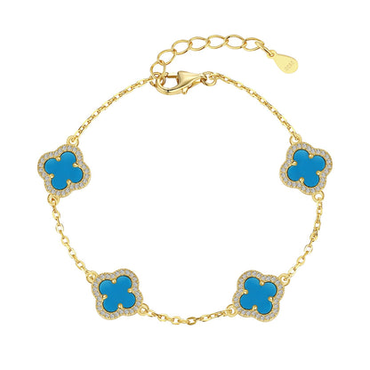 [Charm Aries Jewelry]Four-Leaf Charm Aries Exquisite Bracelet