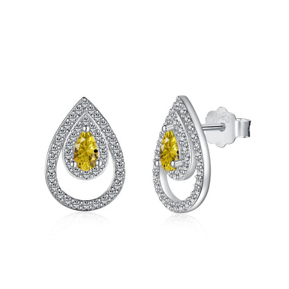 [Charm Aries Jewelry]Sparkling Delicate Water Drop Shape Daily Earrings
