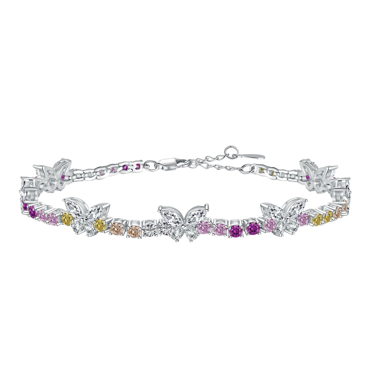 [Charm Aries Jewelry]Ornate Colorful Butterfly Shape Round Cut Daily Bracelet