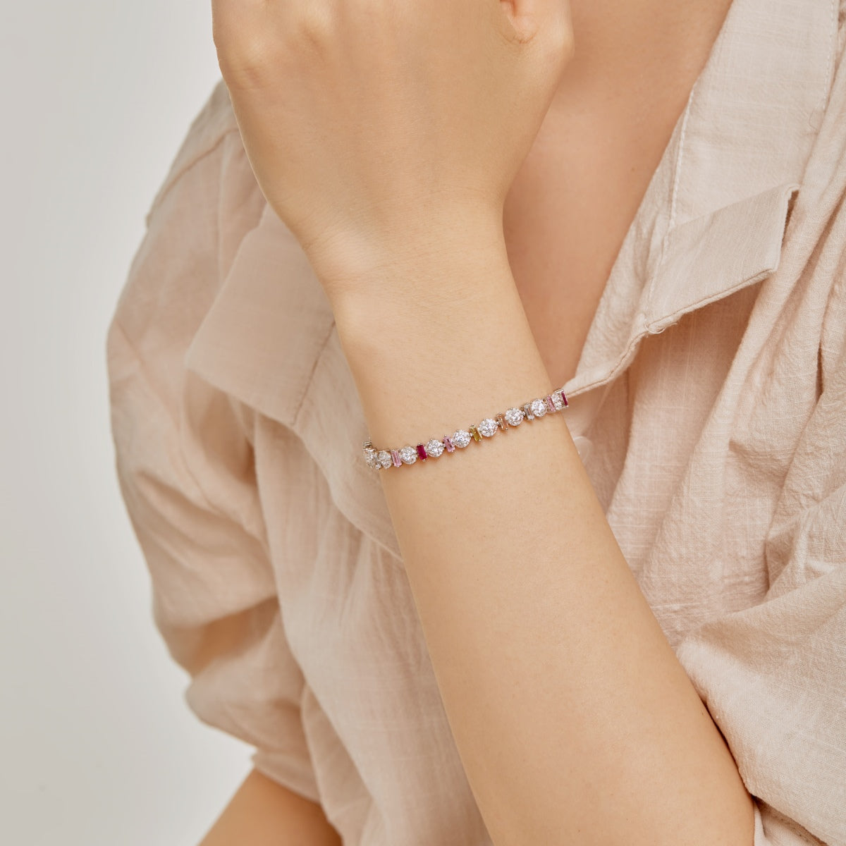 [Charm Aries Jewelry]Radiant Colorful Round Shape Daily Bracelet