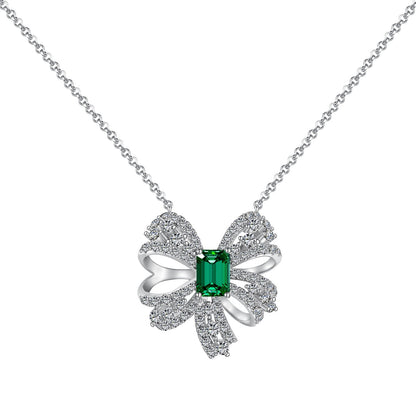 [Charm Aries Jewelry]Luxurious Flower Shape Emerald Cut Necklace