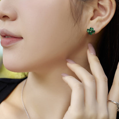 [Charm Aries Jewelry]Four-Leaf Charm Aries Ball Earrings