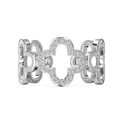 [Charm Aries Jewelry]Hollow Design Four-Leaf Charm Aries Flower Shape Ring