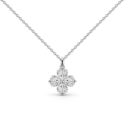 [Charm Aries Jewelry]Heart-Shaped Four-Leaf Charm Aries Bead Necklace