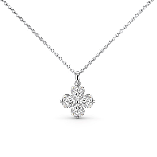 [Charm Aries Jewelry]Heart-Shaped Four-Leaf Charm Aries Bead Necklace