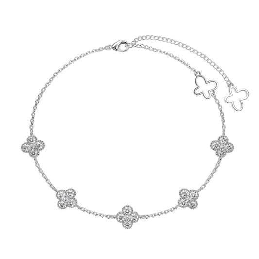 [Charm Aries Jewelry]Four-Leaf Charm Aries Hollow Butterfly Bracelet