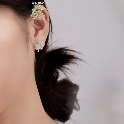 [Charm Aries Jewelry]Exquisite Maple Leaf Design Earrings