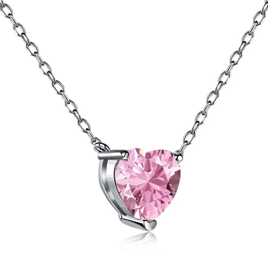 [Charm Aries Jewelry]Heart Shape Main Stone Pendant Collarbone Necklace