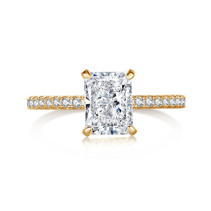 [Charm Aries Jewelry]2.0 Carat Dazzling Sparkling Radiant Cut Party Ring